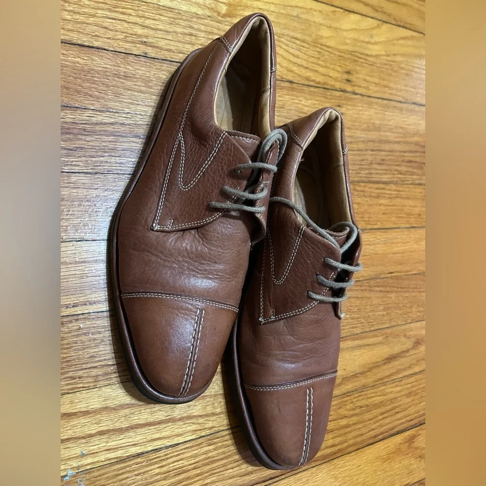Sandro‎ Moscoloni Brazilian  Brown Leather Split Toe Lace Up Oxfords 10D